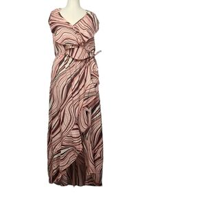 Indulge In Style Striped Ruffle Sleeveless Maxi Dress 3X